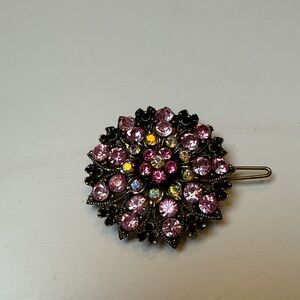 Elegant Pink Crystal Hair Clip